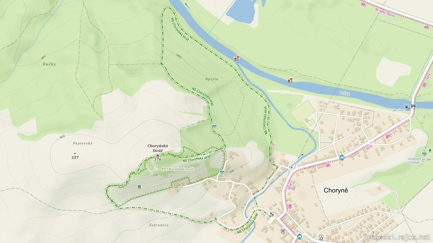 mapa NS Choryňská stráž