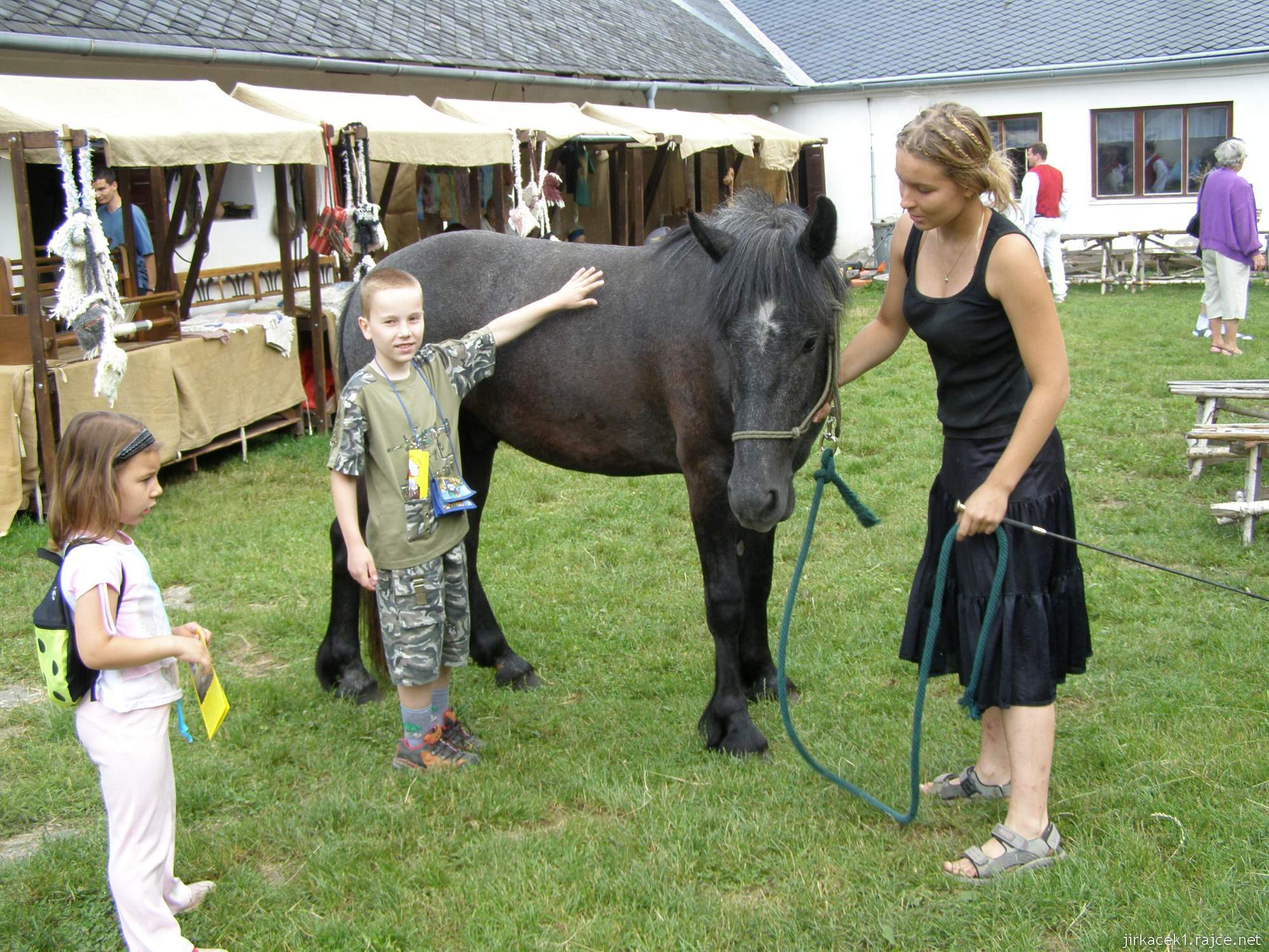 Hanácké skanzen Příkazy - kůň na nádvoří