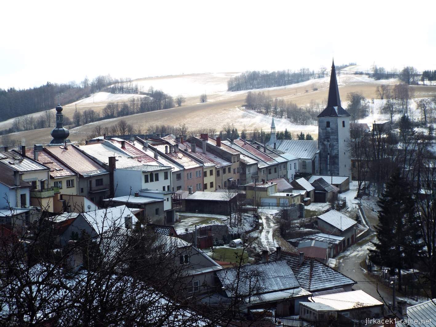 Potštát - pohled na město od kostela Nanebevzetí Panny Marie