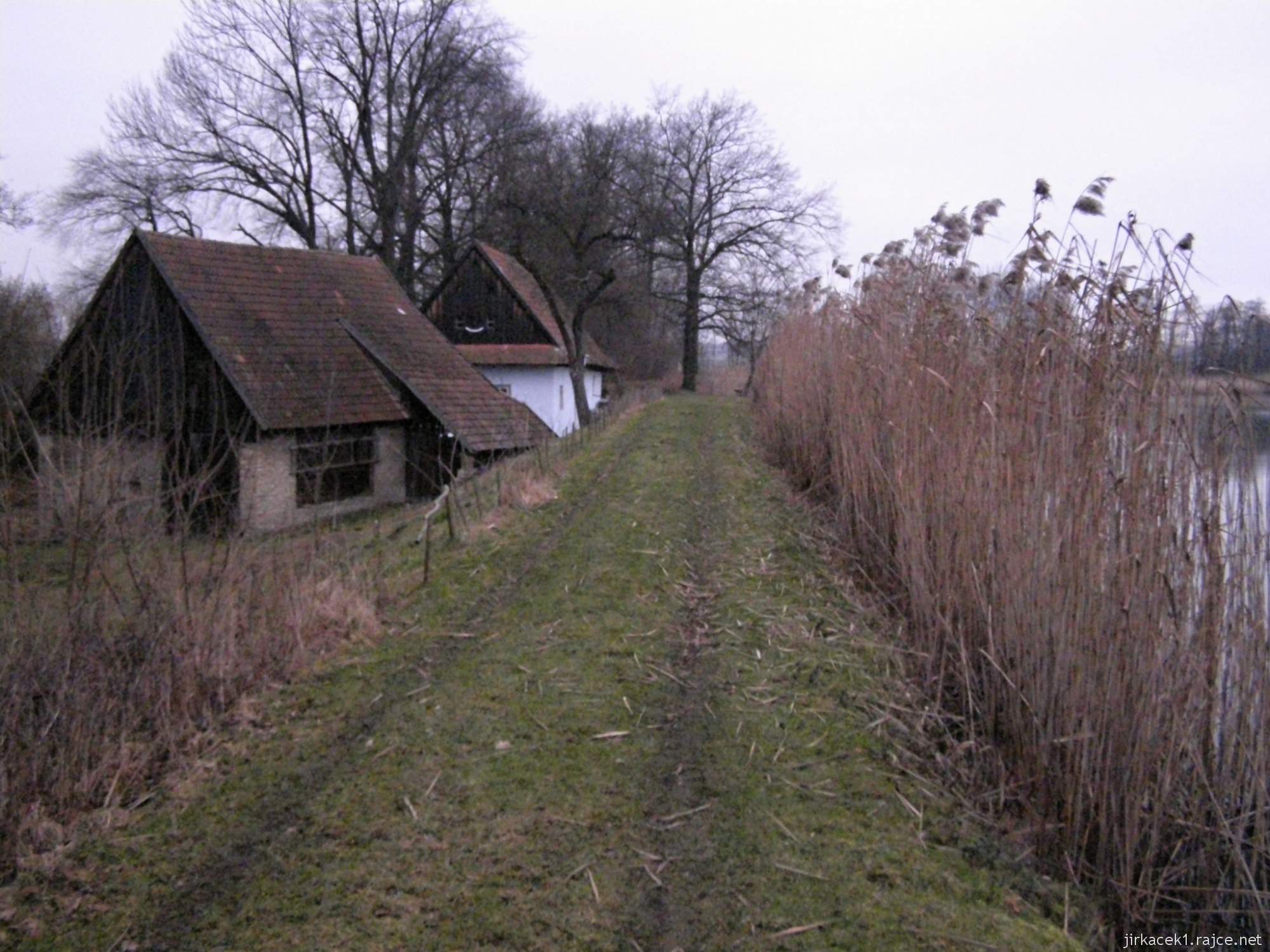 Zálší - vodní mlýn Betlém - cesta mezi mlýnem a rybníkem