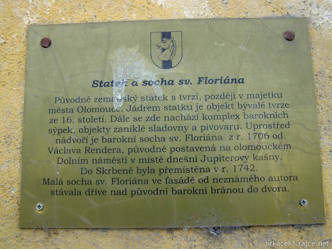Skrbeň - socha sv. Floriána, tvrz, pivovar, sladovna - historie