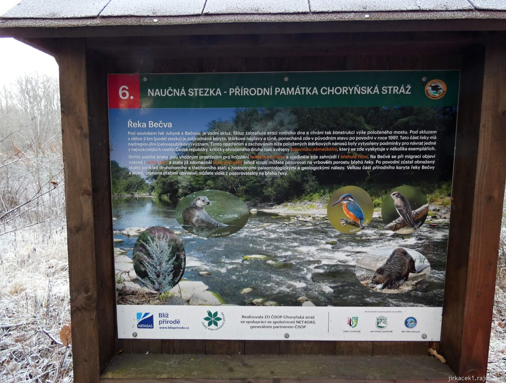 Choryně - naučná stezka Choryňská stráž 36 - 6. zastavení u řeky Bečvy